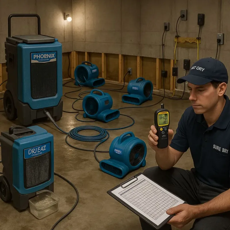 Structural Drying and Dehumidification process in Atherton, CA